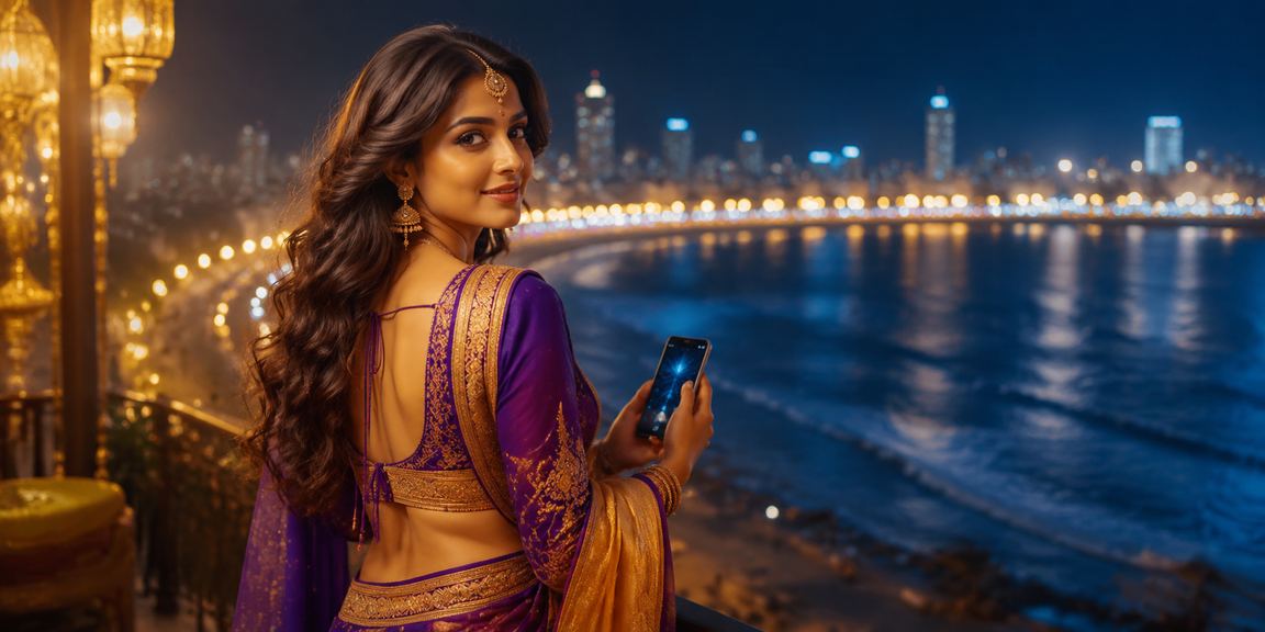 Mumbai Marine Drive Lottery promotional blue gold theme