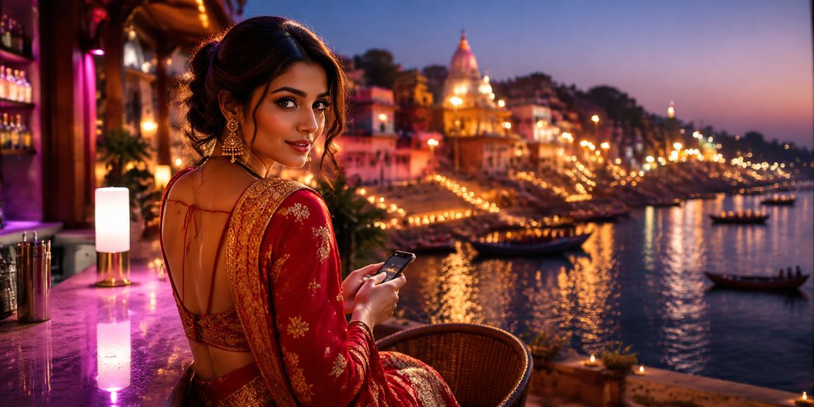 Mobile gaming experience at Varanasi Ghat